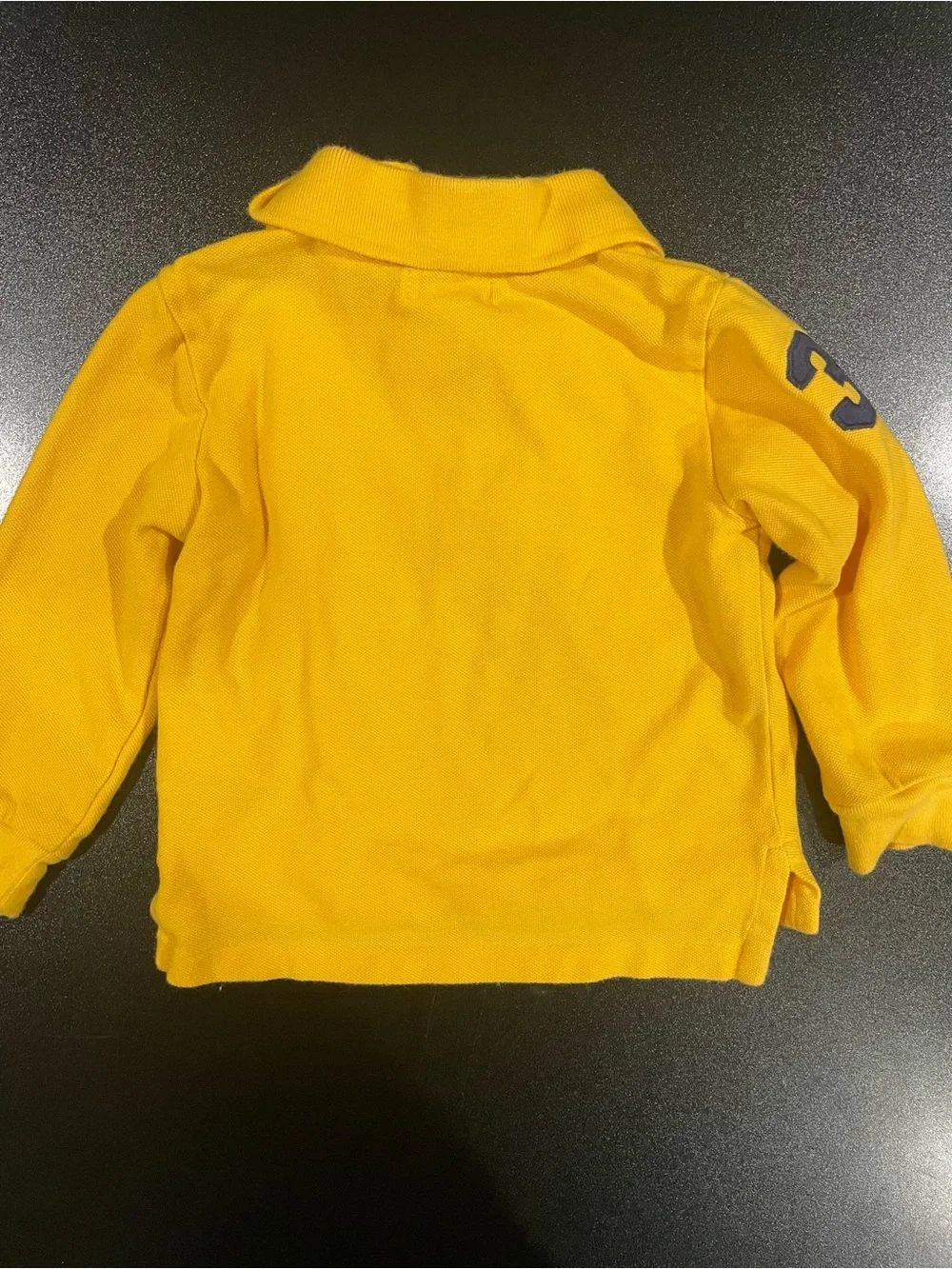 Ralph Lauren Kids Yellow Long-Sleeve Polo with Navy Pony. Fits 18 mo. 🐎 💛